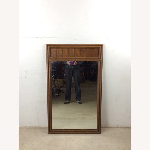 Used Mid Century Mirror with Inlaid Wood Panel for sale on AptDeco