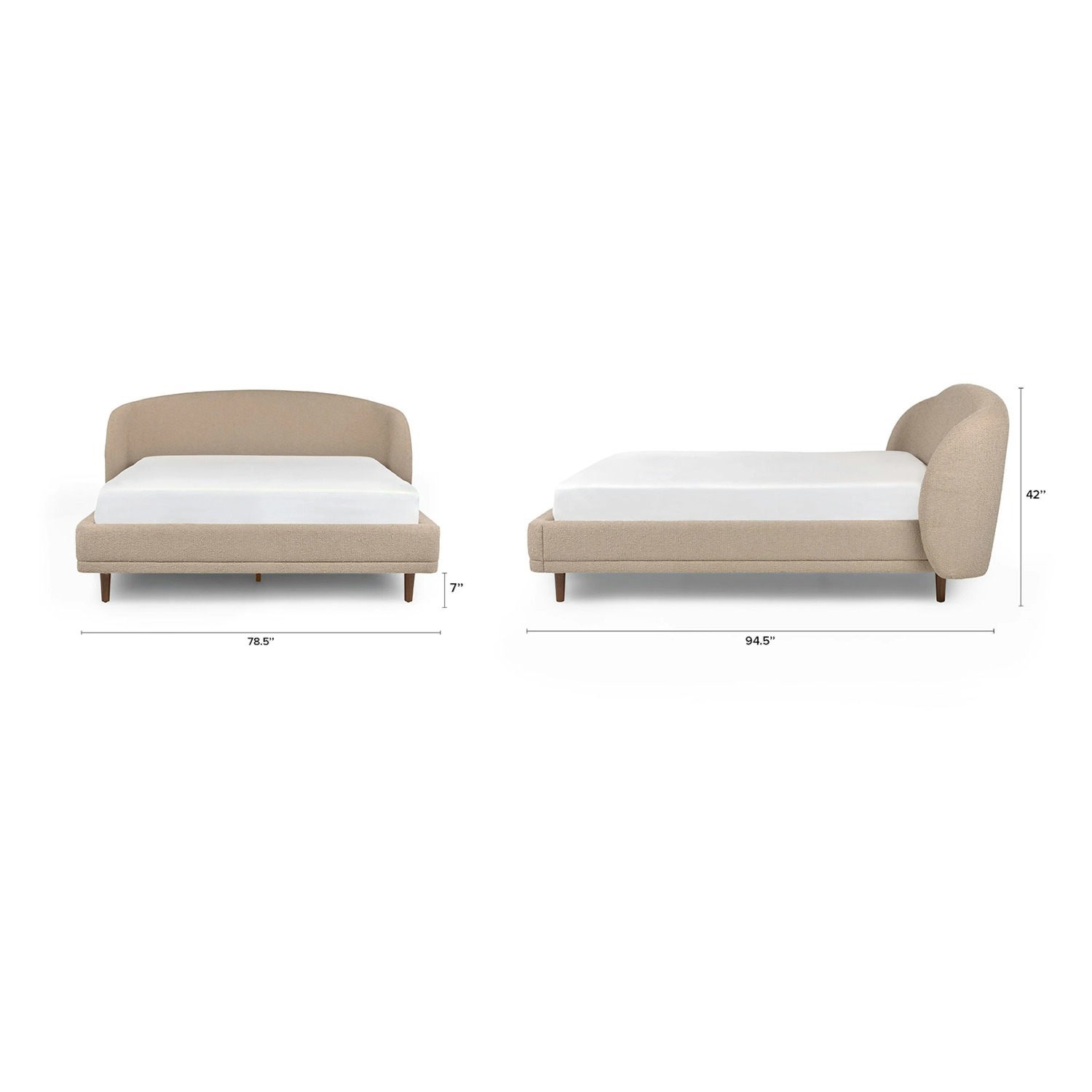 Article Kayra Queen Bed Sandstone Bouclé - image-9