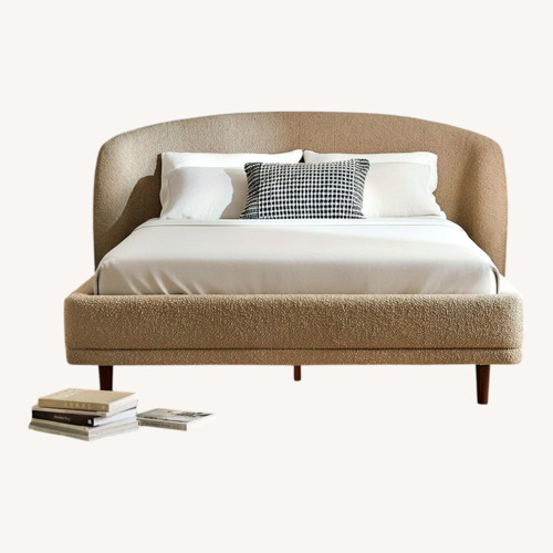 Used Article Kayra Queen Bed Sandstone Bouclé for sale on AptDeco