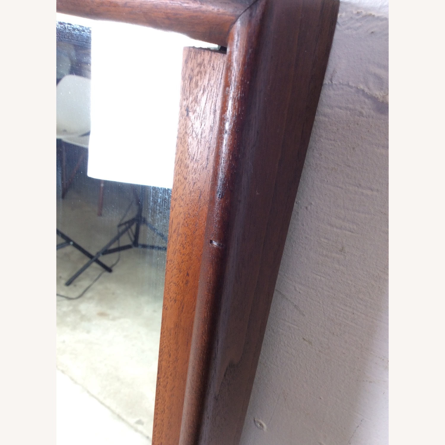 MCM Wall Mirror with Walnut Panel at Bottom - image-16
