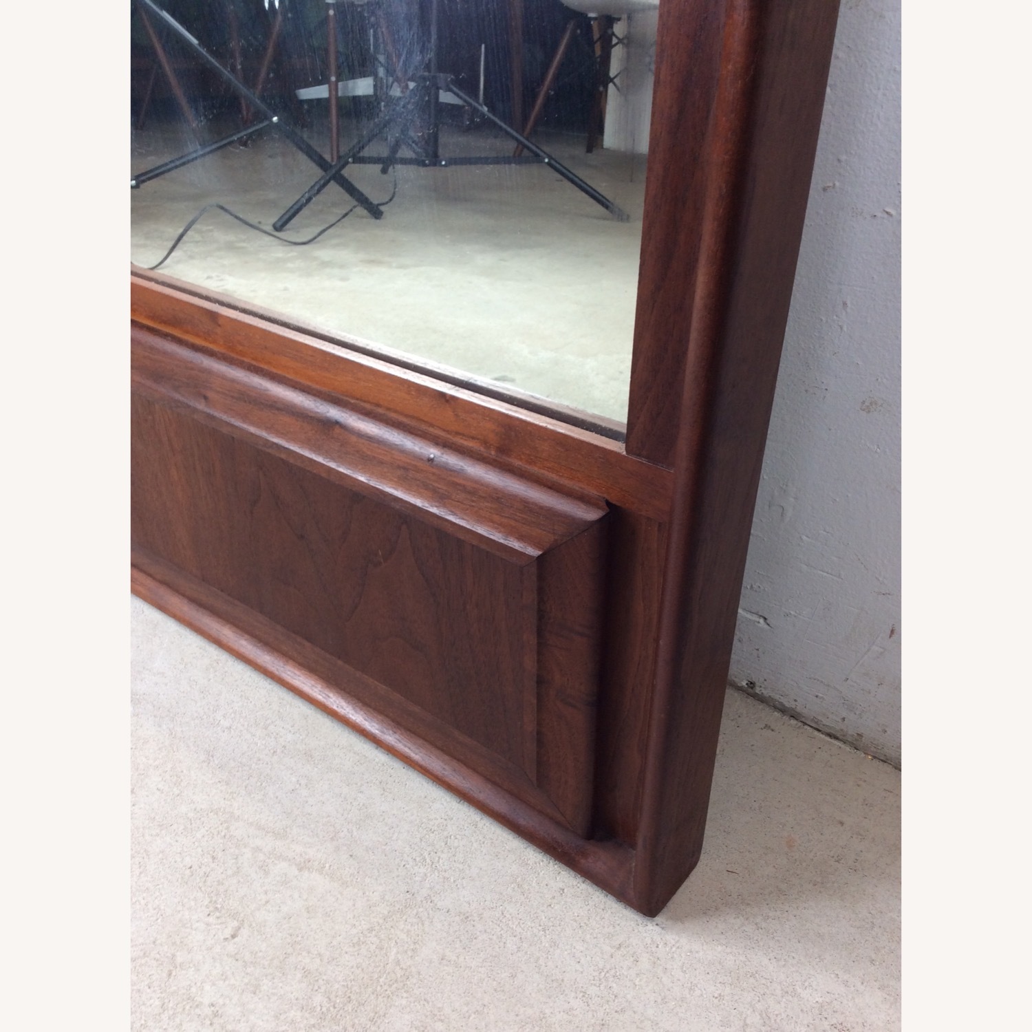 MCM Wall Mirror with Walnut Panel at Bottom - image-11