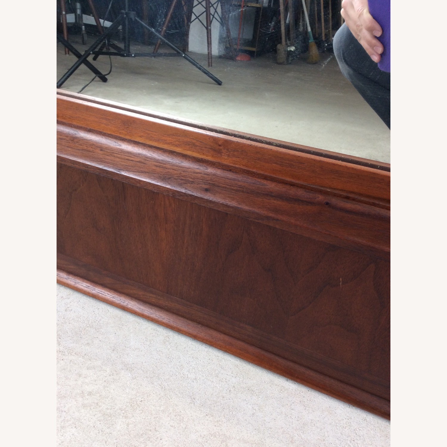 MCM Wall Mirror with Walnut Panel at Bottom - image-12
