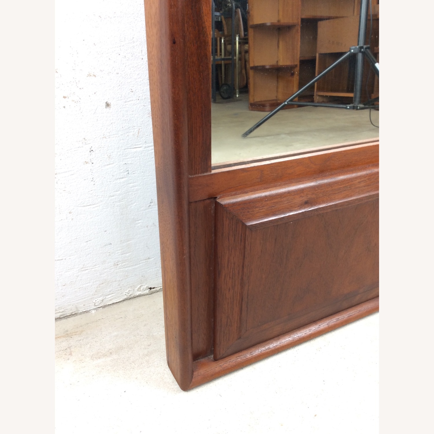 MCM Wall Mirror with Walnut Panel at Bottom - image-14
