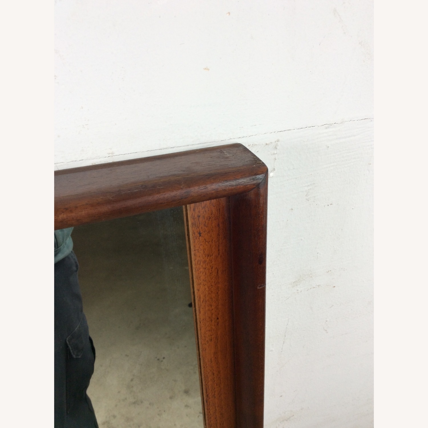 MCM Wall Mirror with Beveled Panel at Bottom - image-8