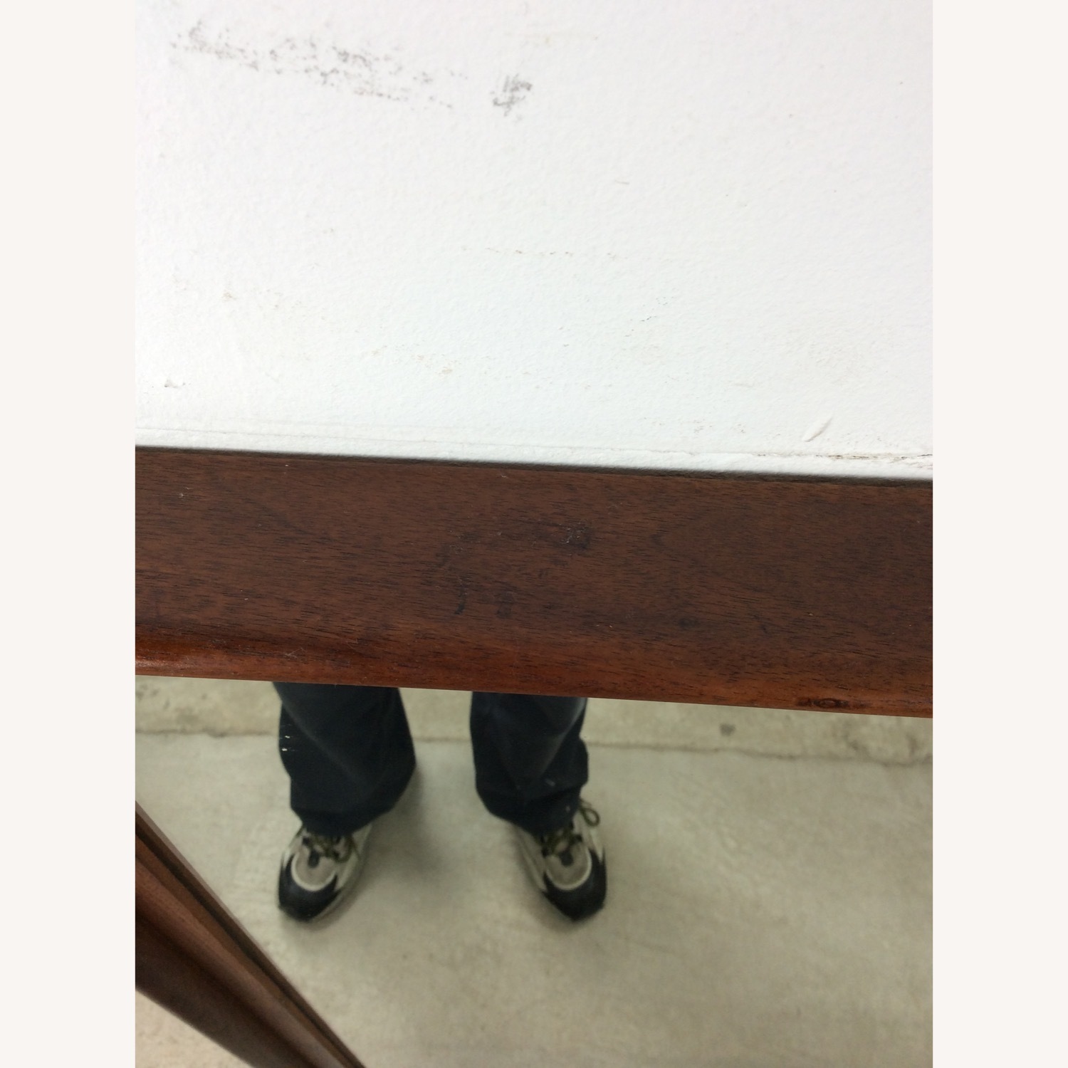 MCM Wall Mirror with Beveled Panel at Bottom - image-7