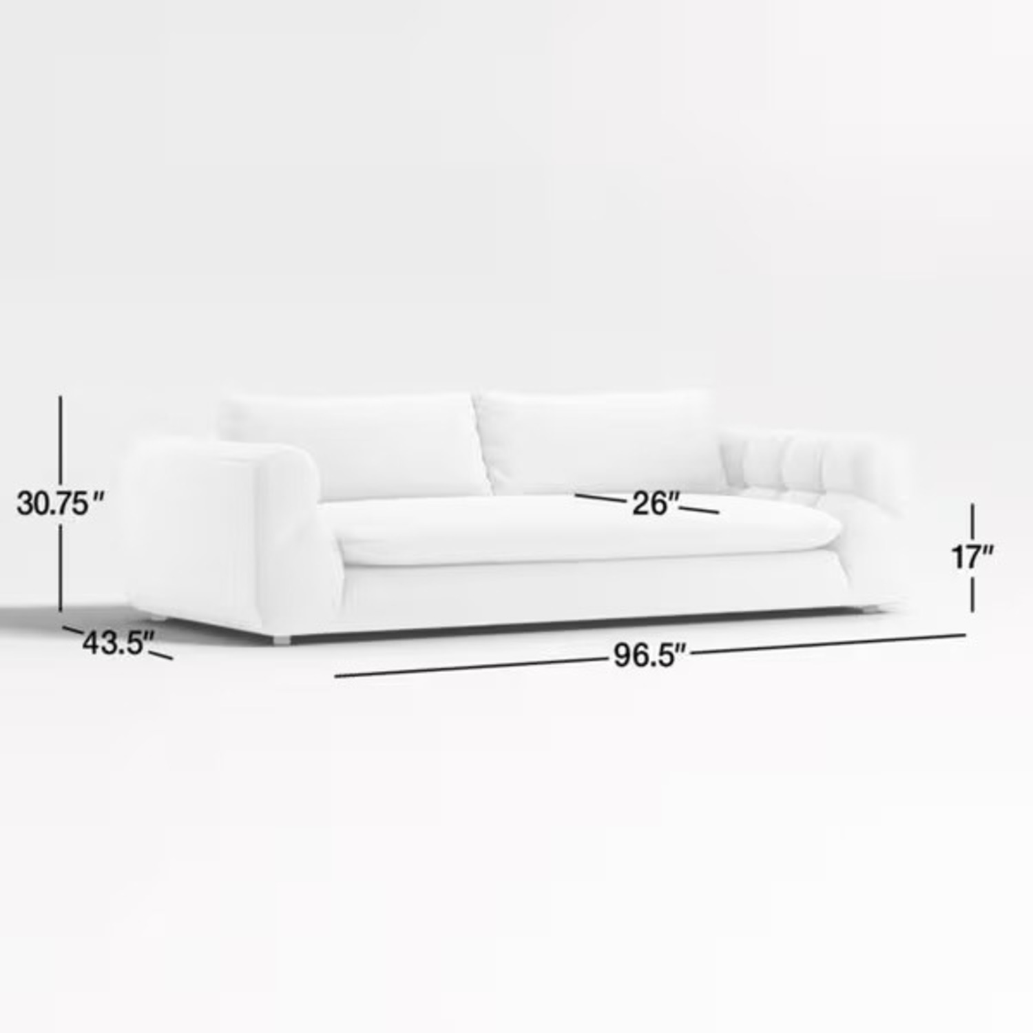 Crate & Barrel Cambria 96" Bouclé Sofa - image-14