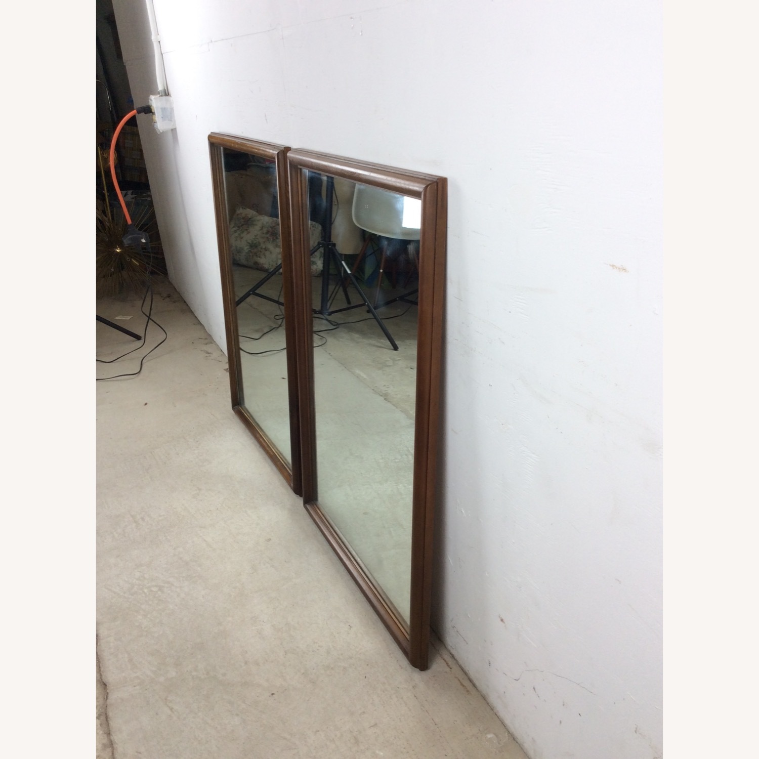 Pair MCM Rectangular Wall Mirrors with Thin Walnut - image-17
