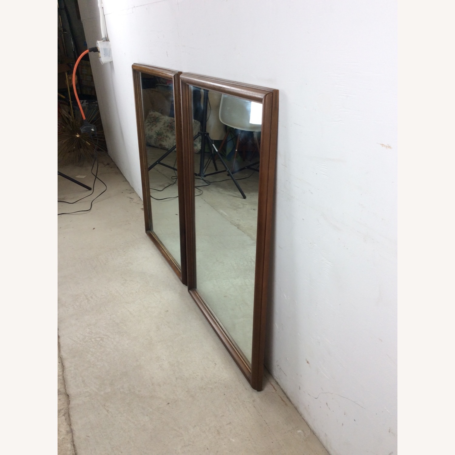 Pair MCM Rectangular Wall Mirrors with Thin Walnut - image-16