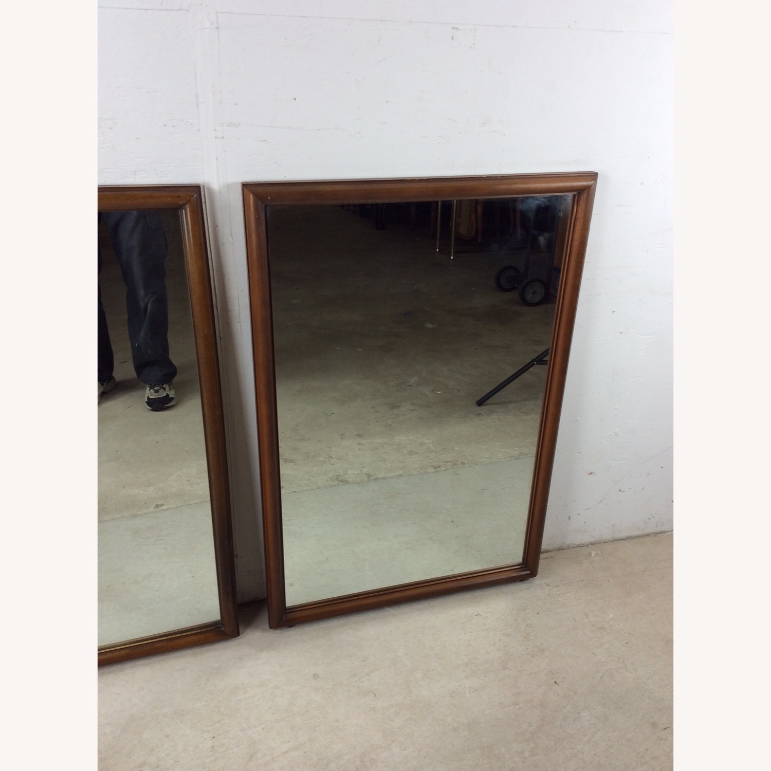 Pair MCM Rectangular Wall Mirrors with Thin Walnut - image-5