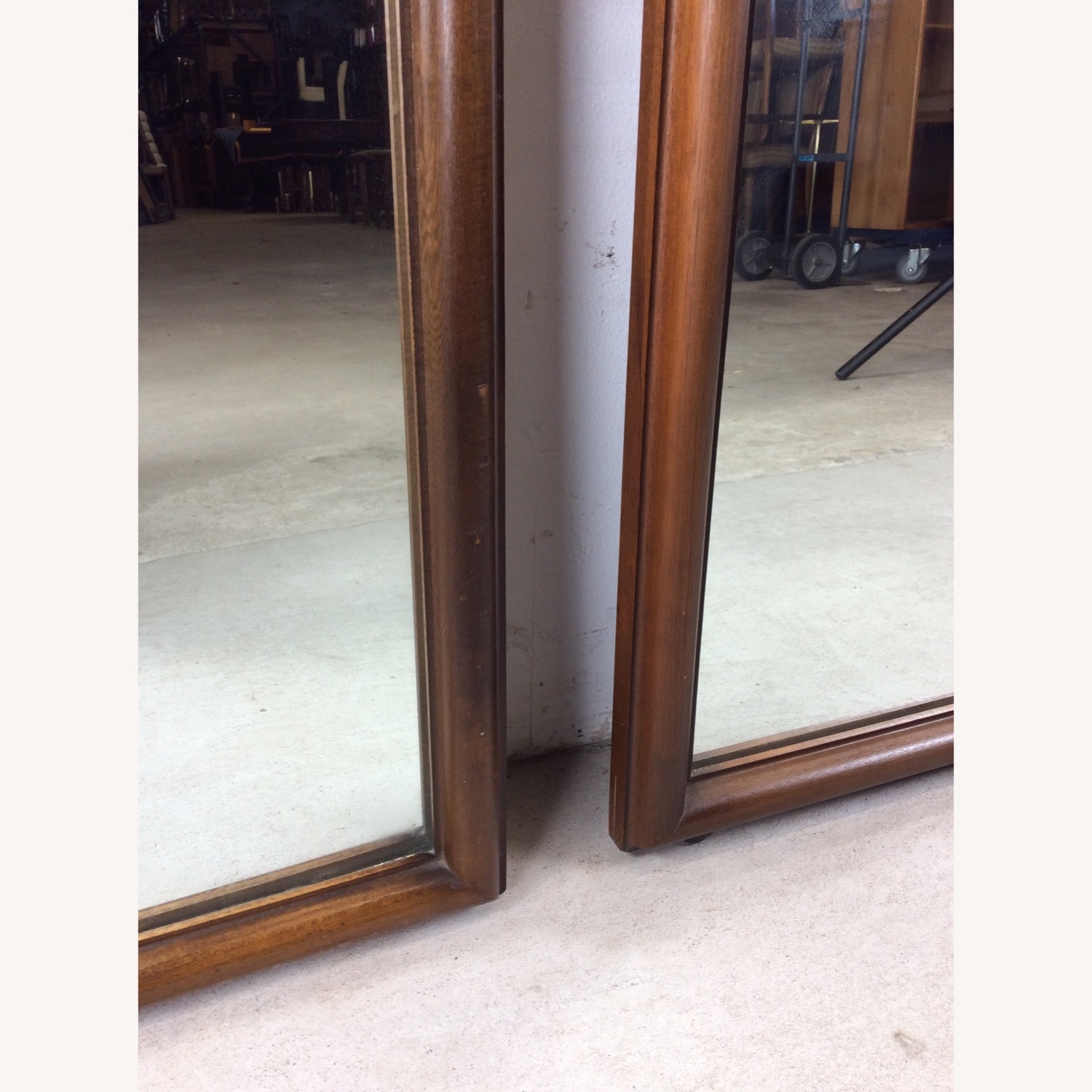 Pair MCM Rectangular Wall Mirrors with Thin Walnut - image-11