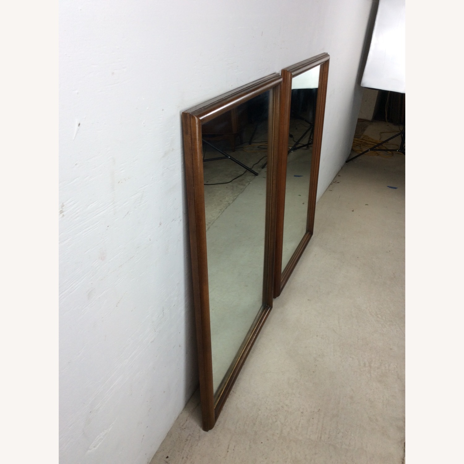 Pair MCM Rectangular Wall Mirrors with Thin Walnut - image-18