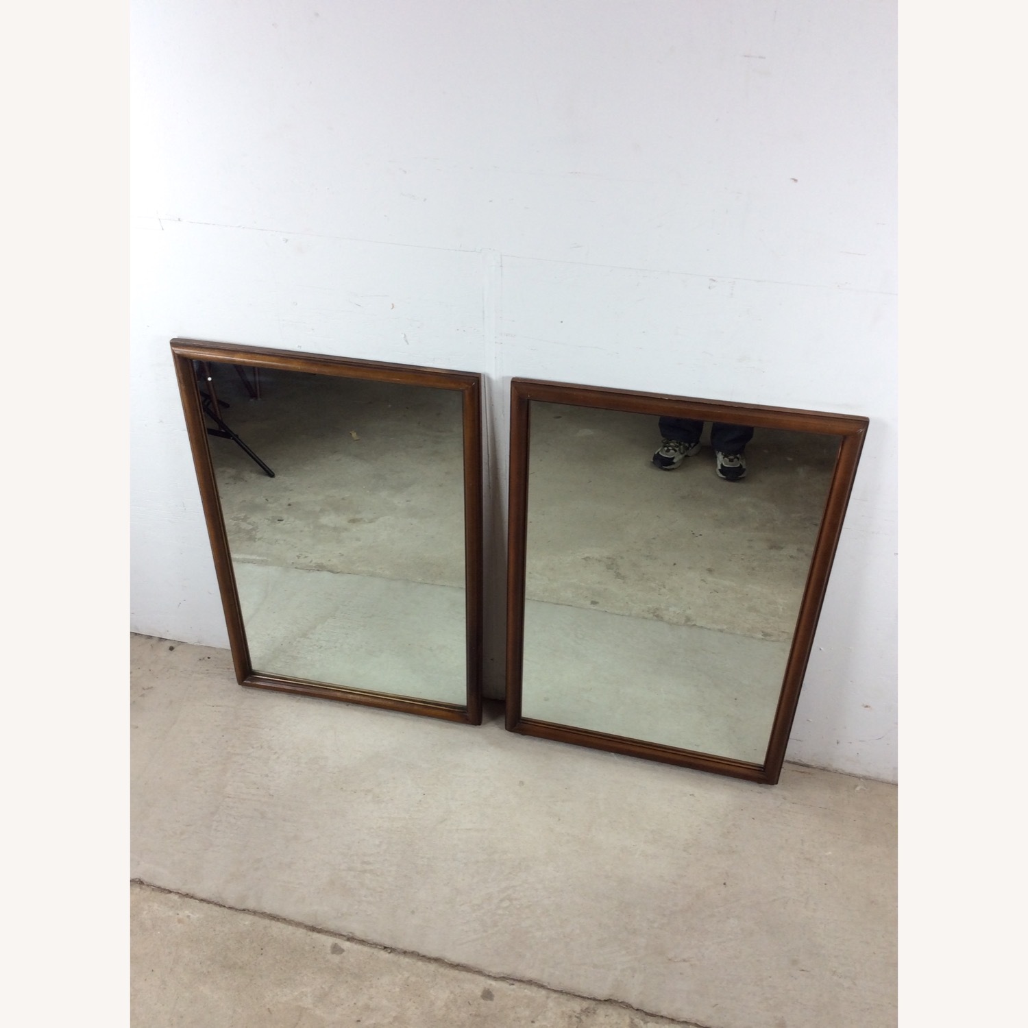 Pair MCM Rectangular Wall Mirrors with Thin Walnut - image-19