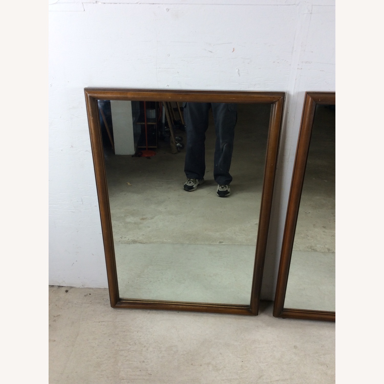 Pair MCM Rectangular Wall Mirrors with Thin Walnut - image-4