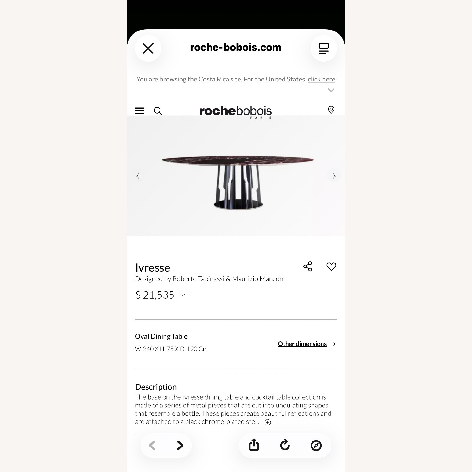 Roche Bobois Ivresse White Marble Dining Table - image-5