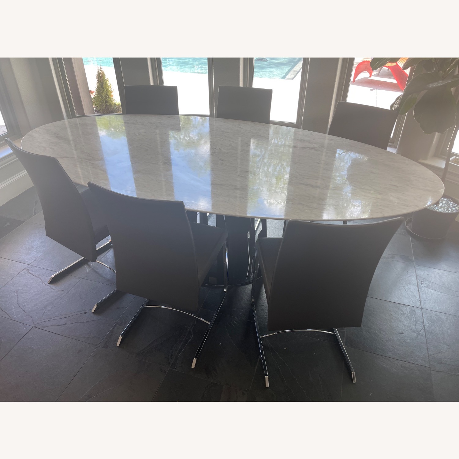 Roche Bobois Ivresse White Marble Dining Table - image-6