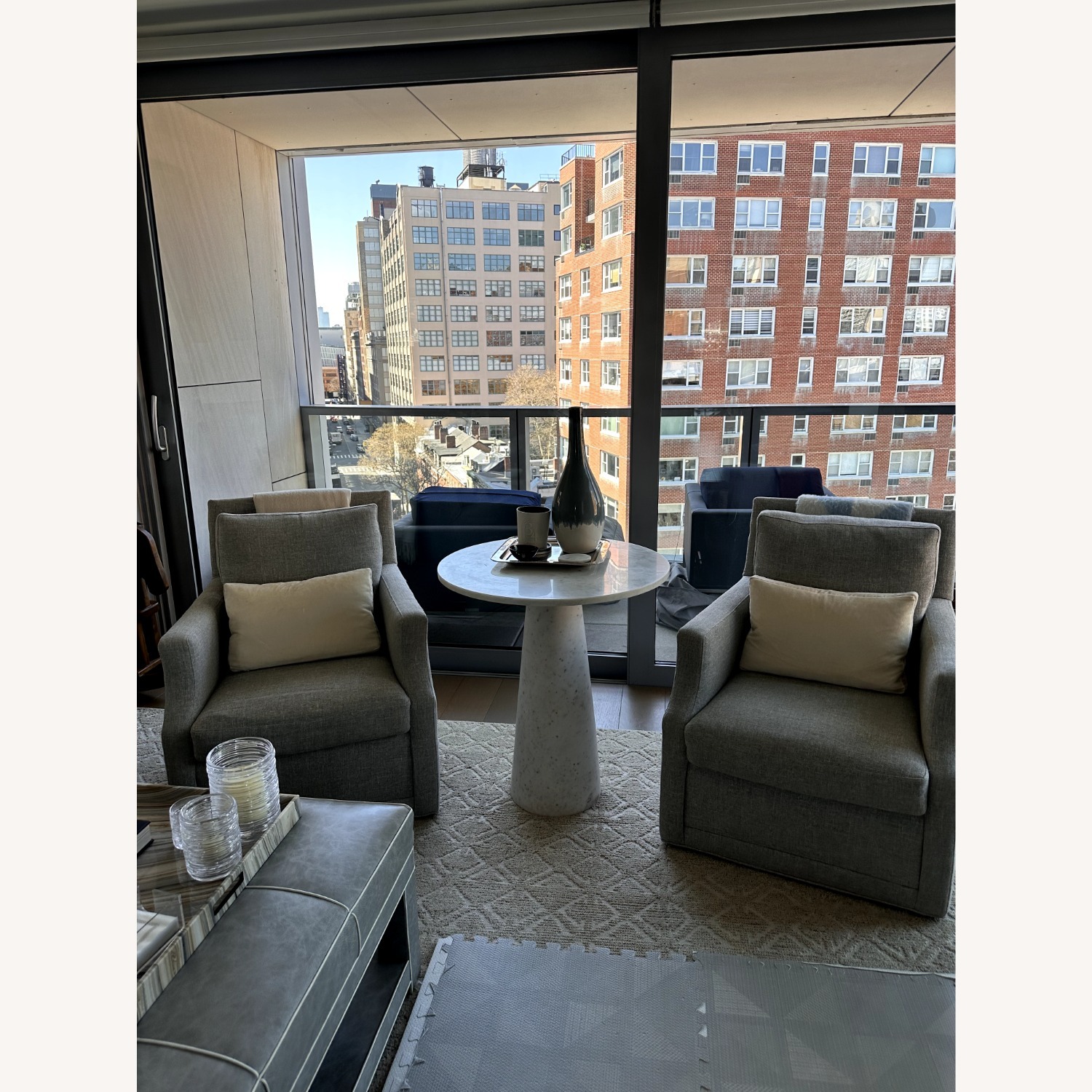 Pair of Serena & Lily Grady Swivel Armchairs - image-2