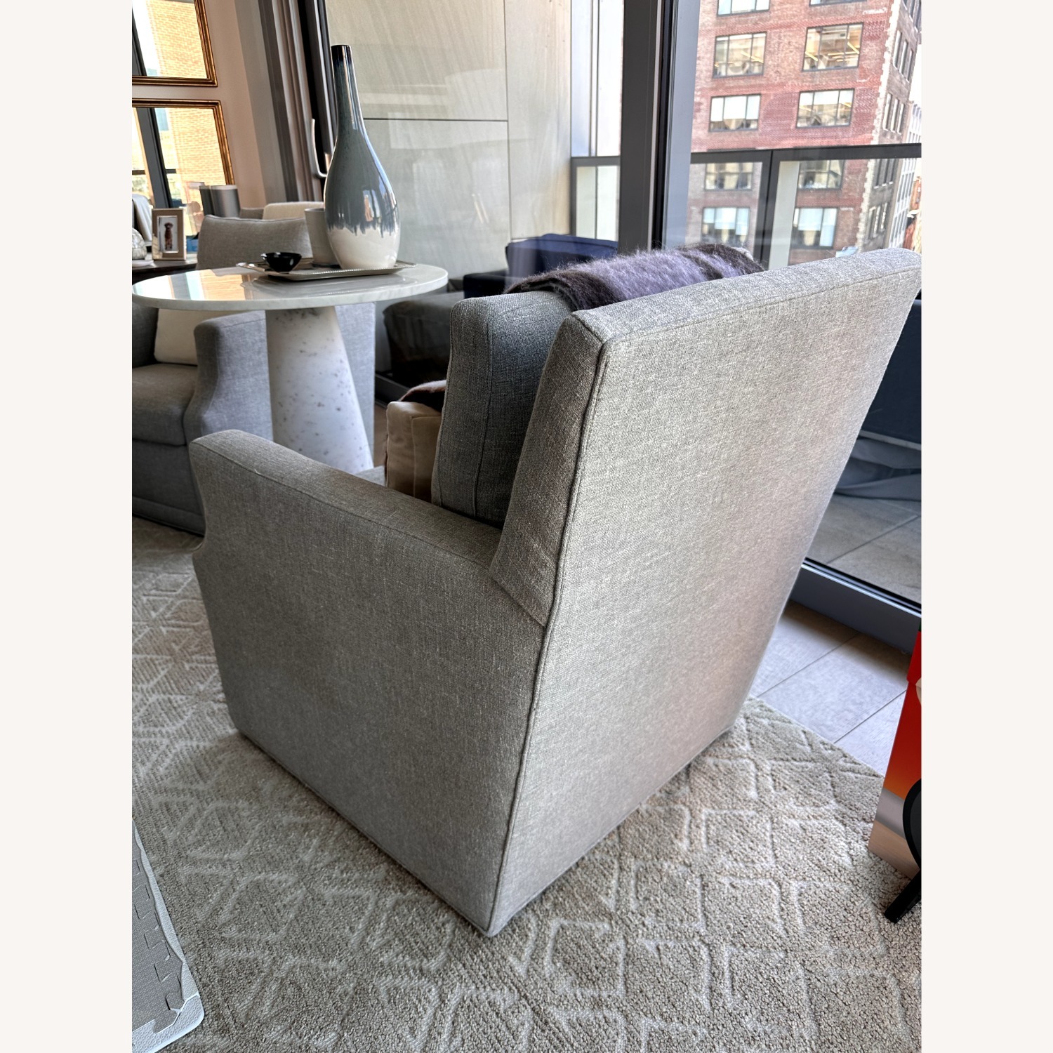 Pair of Serena & Lily Grady Swivel Armchairs - image-4