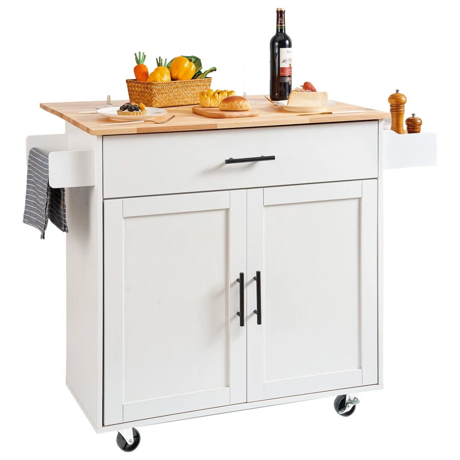 Wayfair White Wood Bar Cart - image-5