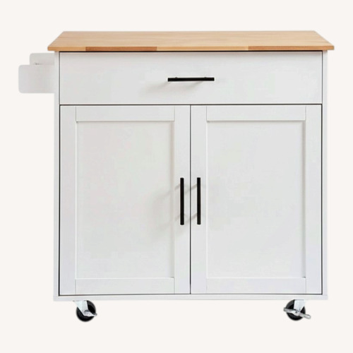 Used Wayfair White Wood Bar Cart for sale on AptDeco