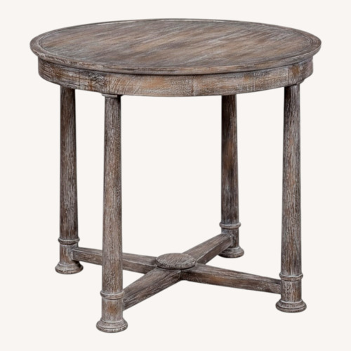 Used Pair of Empire Style Round Wood Side Tables for sale on AptDeco