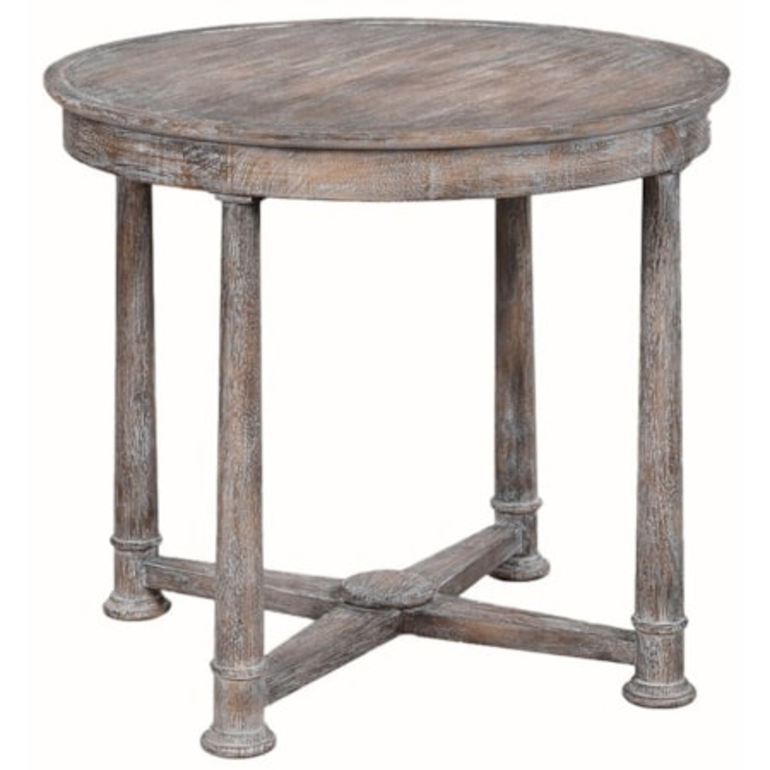 Pair of Empire Style Round Wood Side Tables - image-6