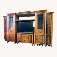 Dark Brown Wood Media Storage