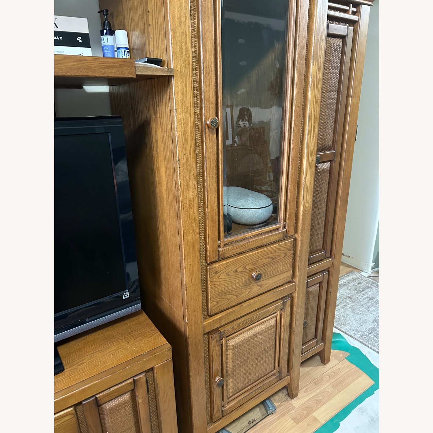 Dark Brown Wood Media Storage - image-4