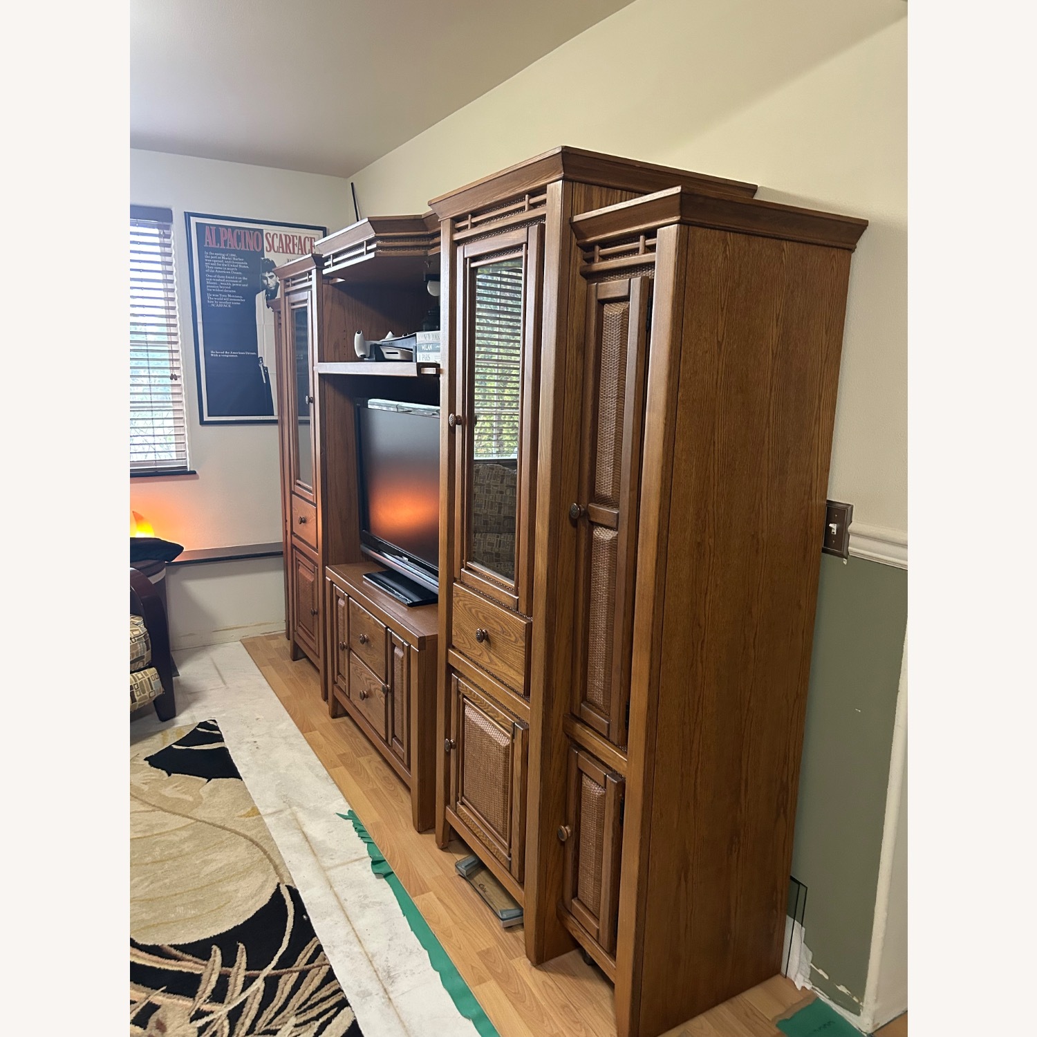 Dark Brown Wood Media Storage - image-3