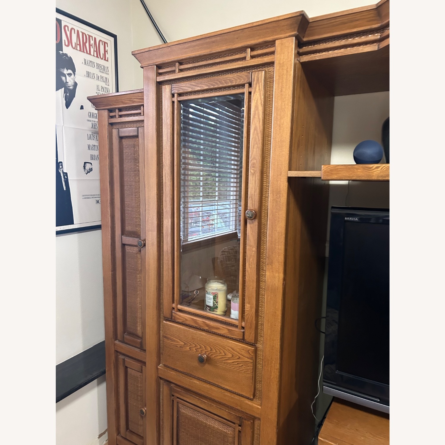 Dark Brown Wood Media Storage - image-5