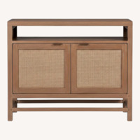 Crate & Barrel Blake 42" Rattan Storage Media Console