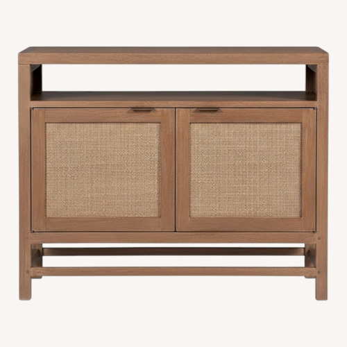Used Crate & Barrel Blake 42" Rattan Storage Media Console for sale on AptDeco
