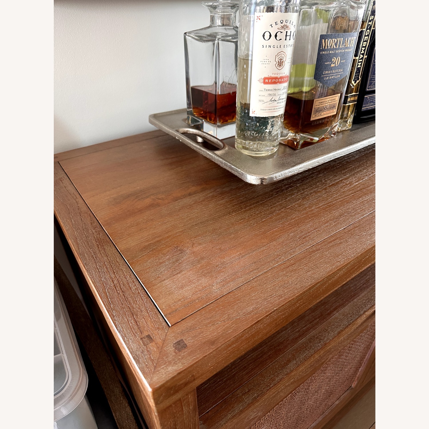 Crate & Barrel Blake 42" Rattan Storage Media Console - image-3