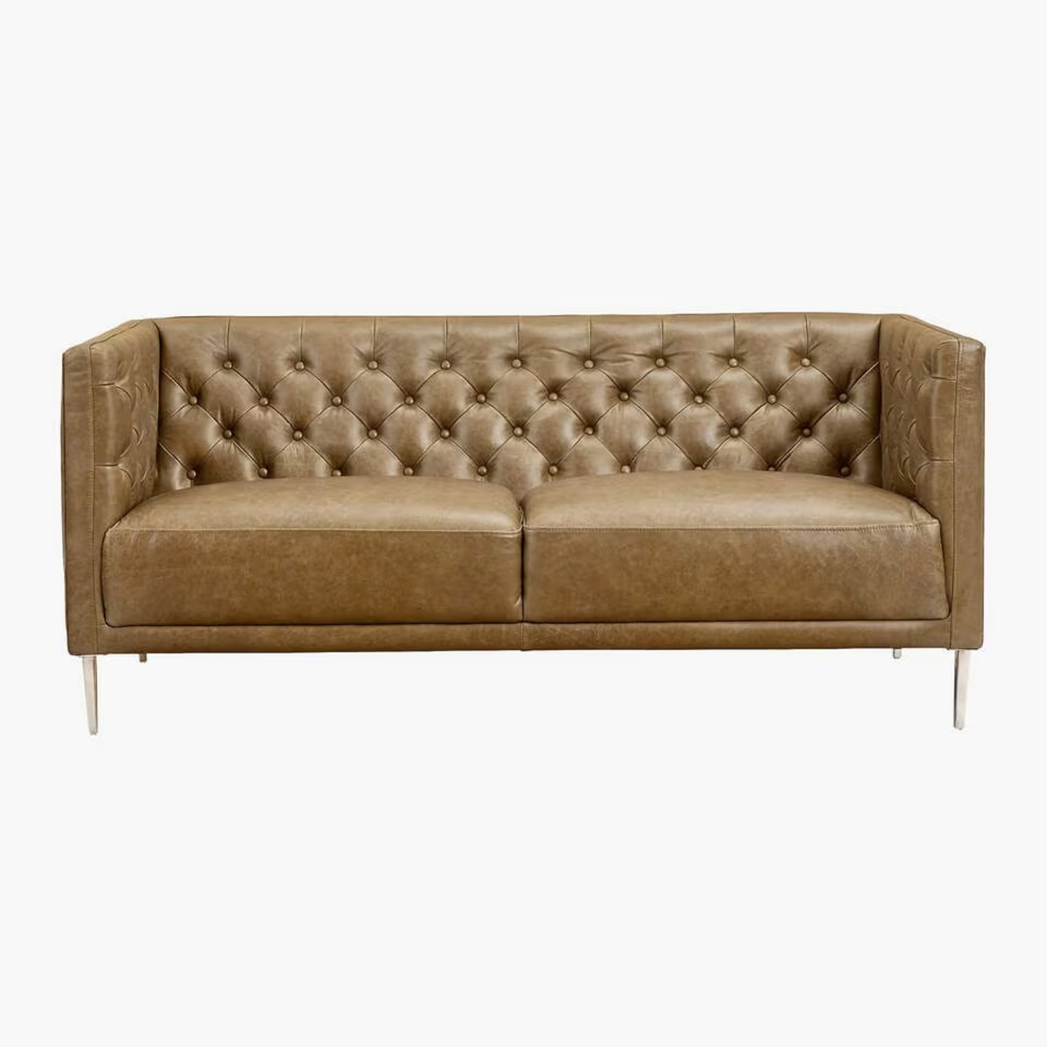 CB2 Savile  Dark Brown Leather 2 Seater Apt Sofa - image-7