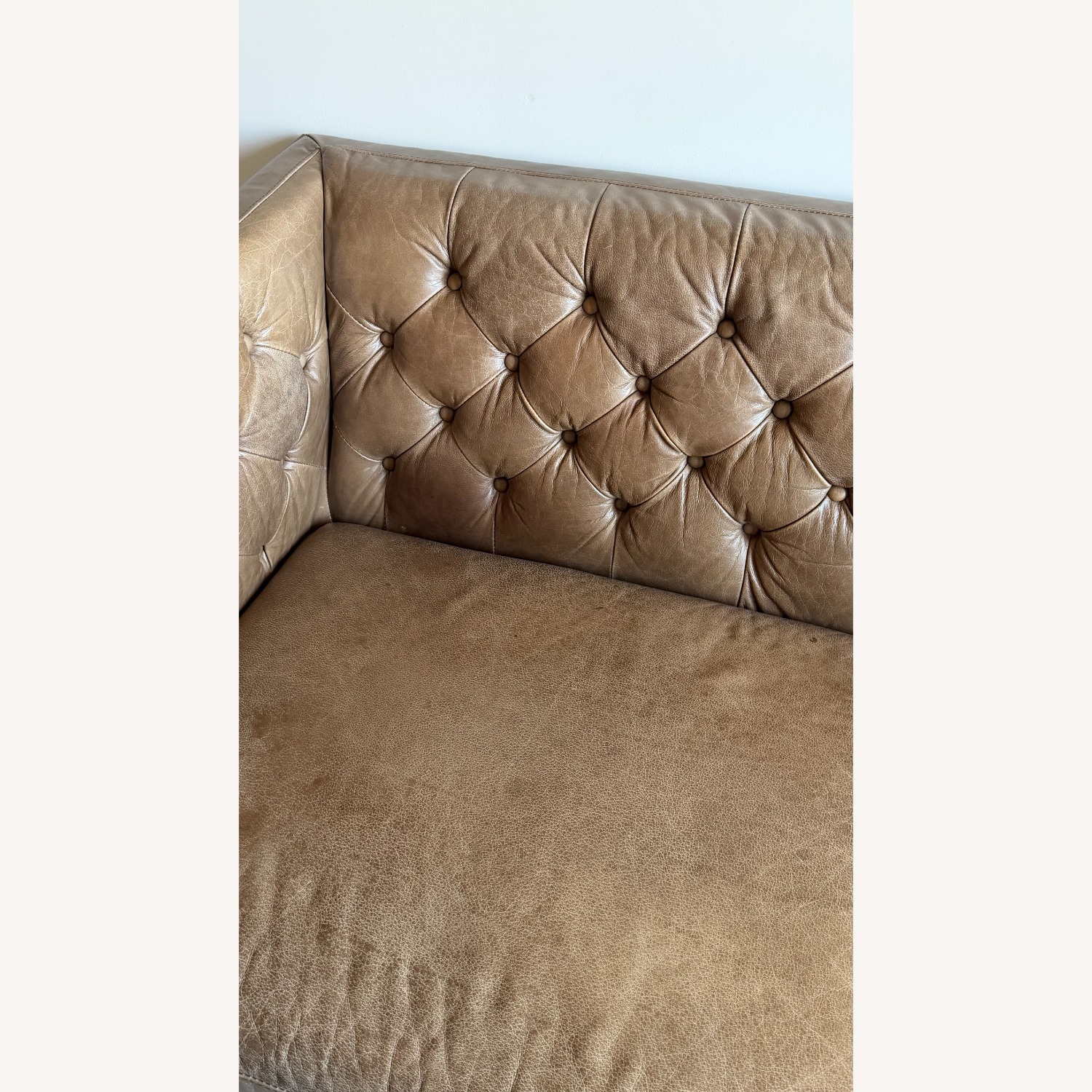 CB2 Savile  Dark Brown Leather 2 Seater Apt Sofa - image-4