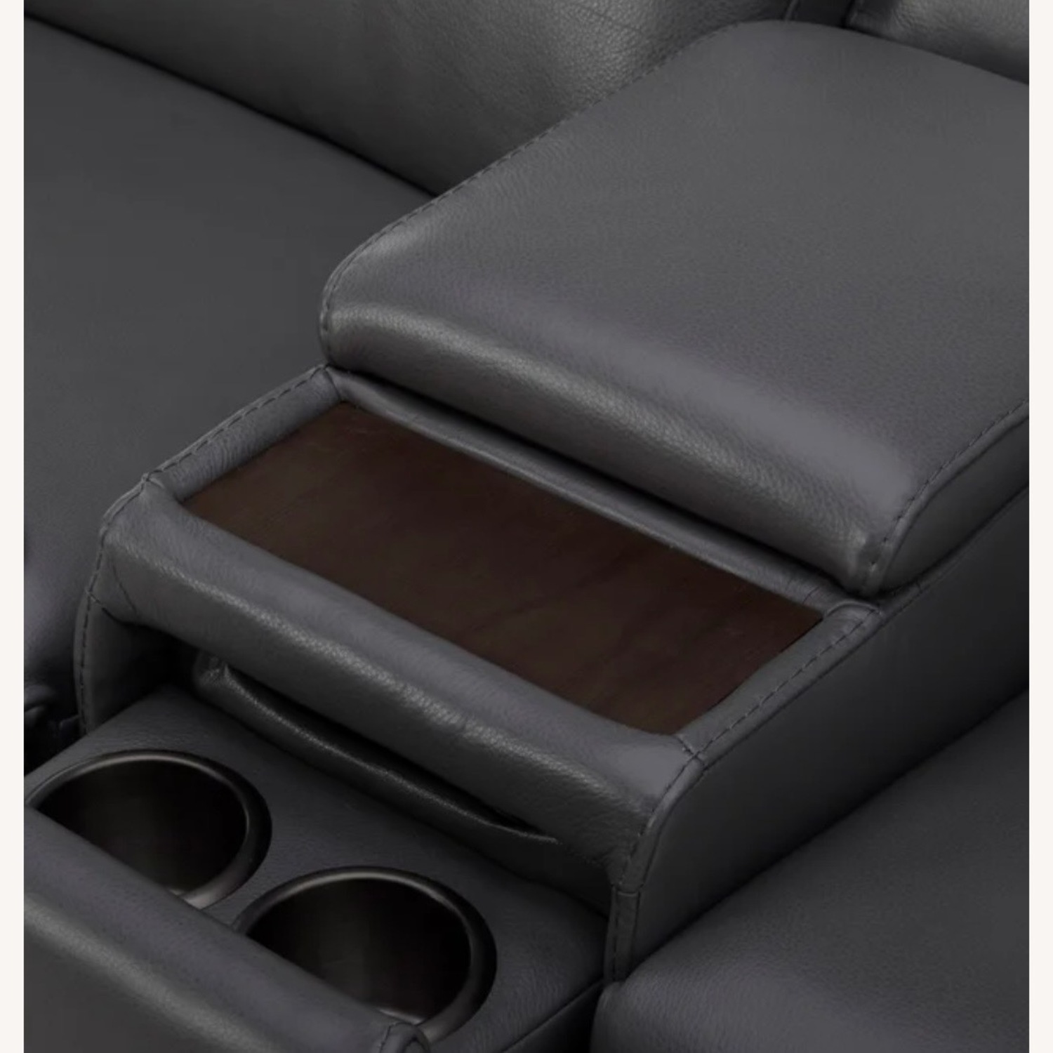 Costsco Karson Dark Gray Leather 3+ Piece Sectional - image-3