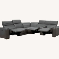 Costsco Karson Dark Gray Leather 3+ Piece Sectional