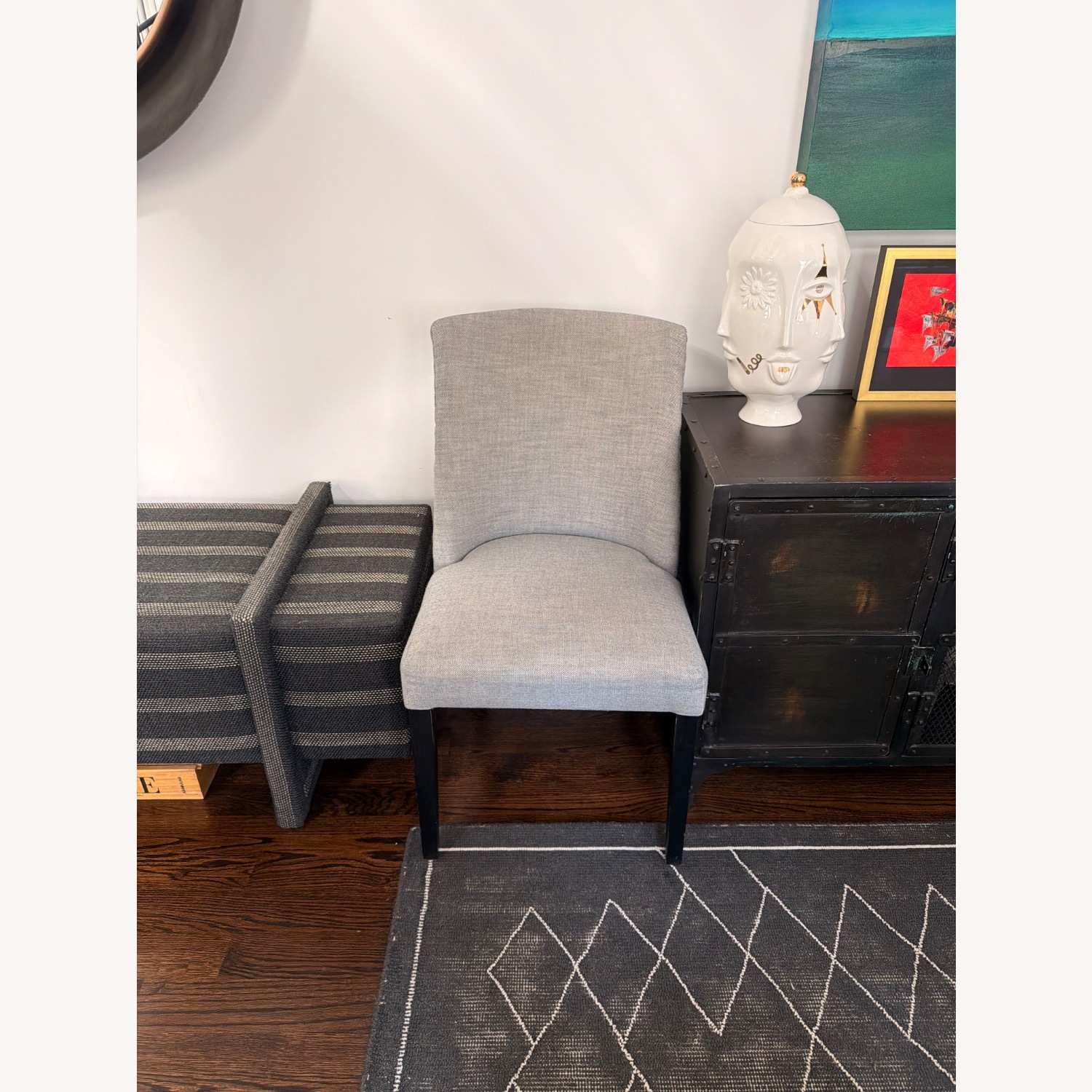 Restoration Hardware French Barrelback Light Gray Dining Chairs - image-3