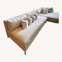 CB2 White Fabric 2 Piece Sectional