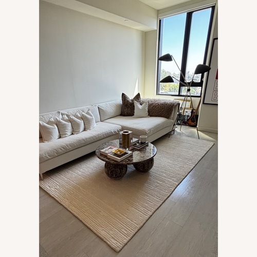 Used CB2 White Fabric 2 Piece Sectional for sale on AptDeco