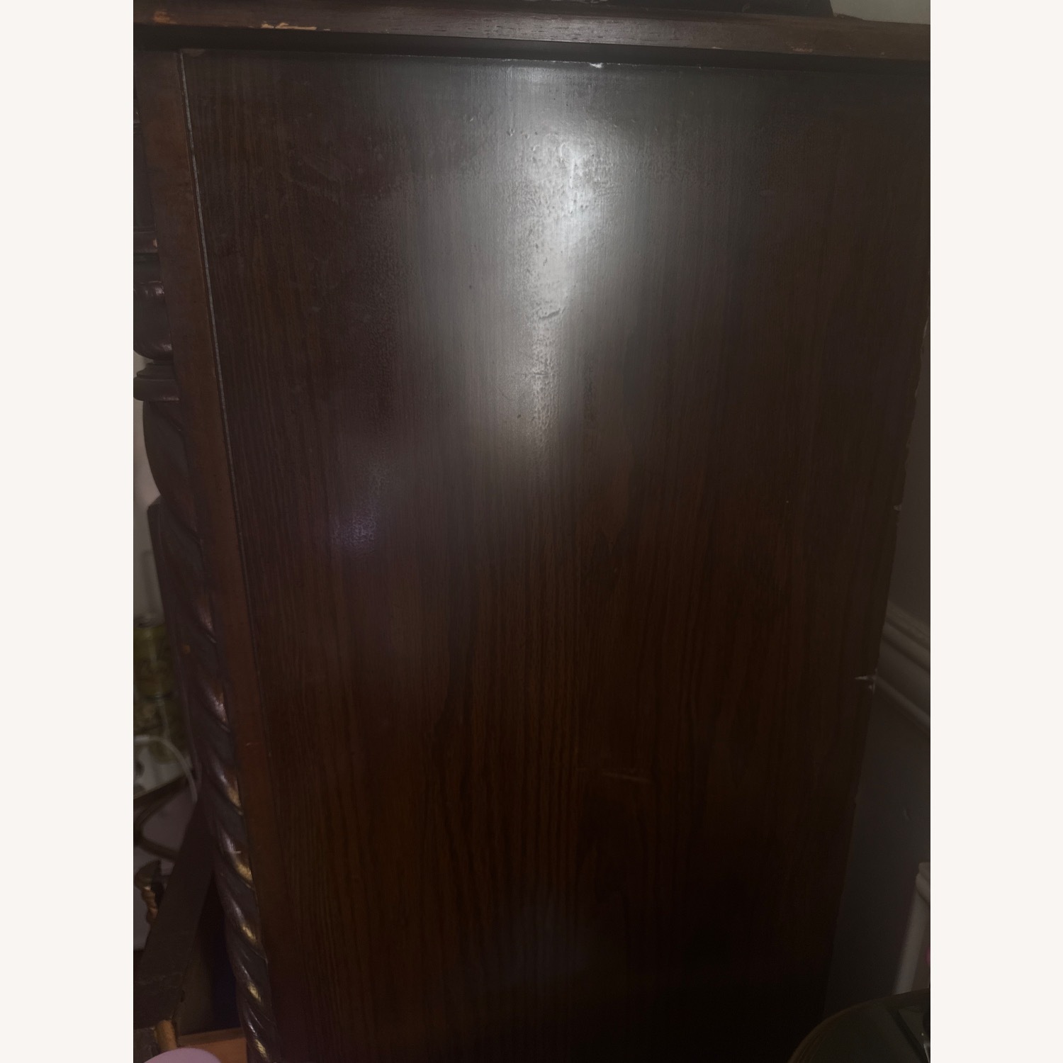 Dark Brown Wood Chest - image-3