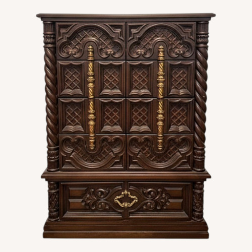 Used Dark Brown Wood Chest for sale on AptDeco