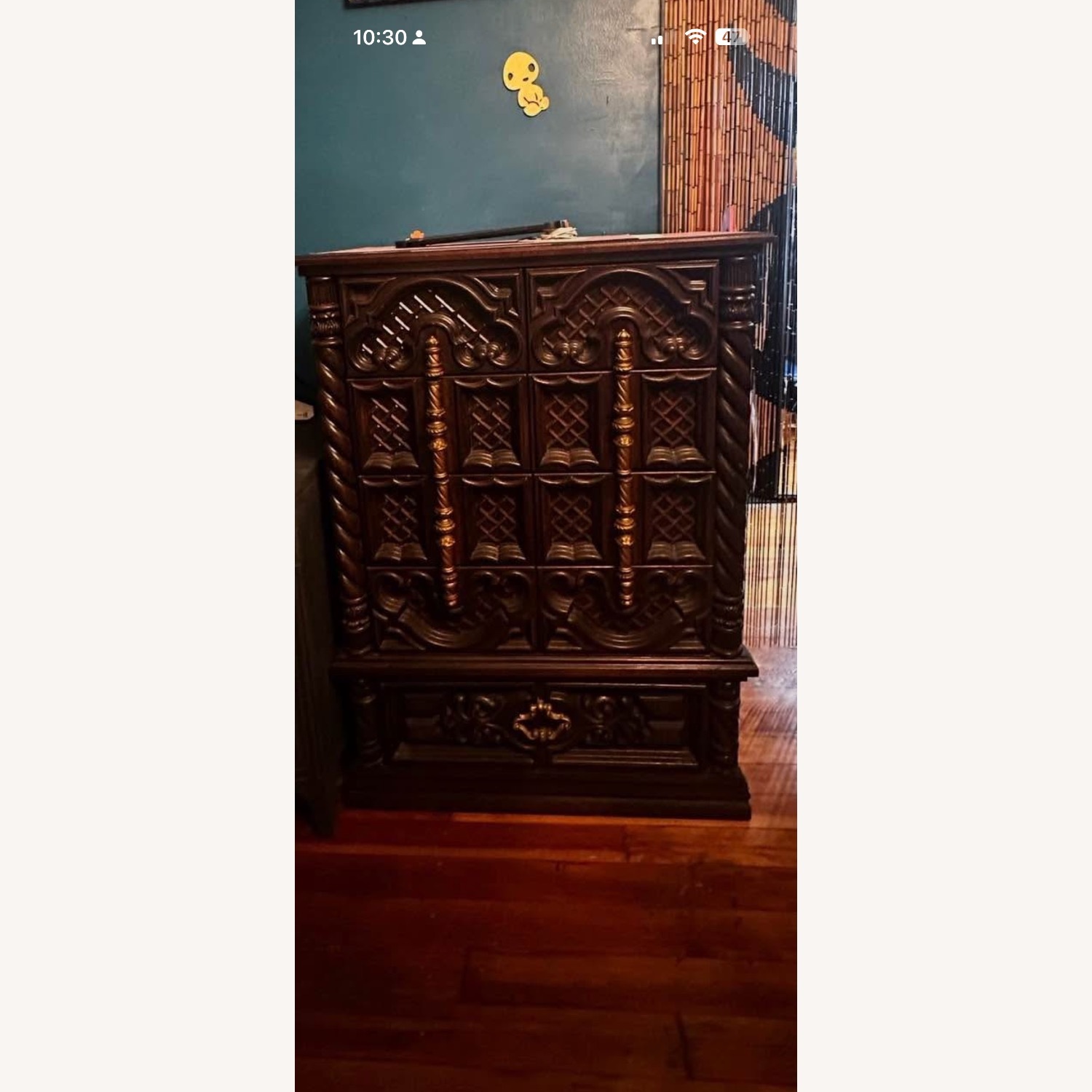 Dark Brown Wood Chest - image-1