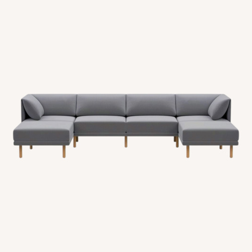 Used Burrow Light Gray Polyurethane 3+ Piece Sectional for sale on AptDeco