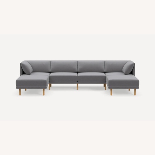 Used Burrow Light Gray Polyurethane 3+ Piece Sectional for sale on AptDeco