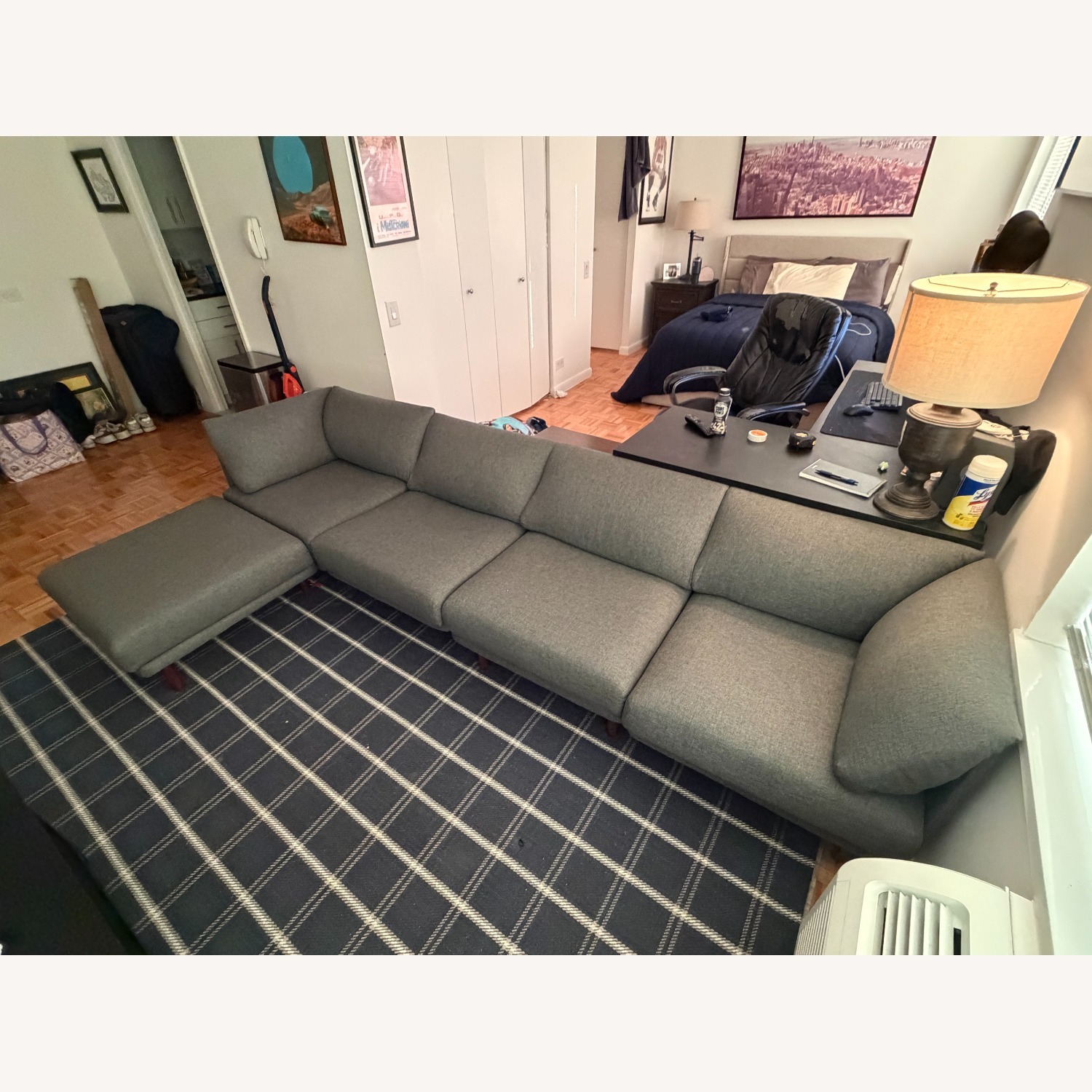 Burrow Light Gray Polyurethane 3+ Piece Sectional - image-4