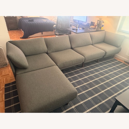 Used Burrow Light Gray Polyurethane 3+ Piece Sectional for sale on AptDeco