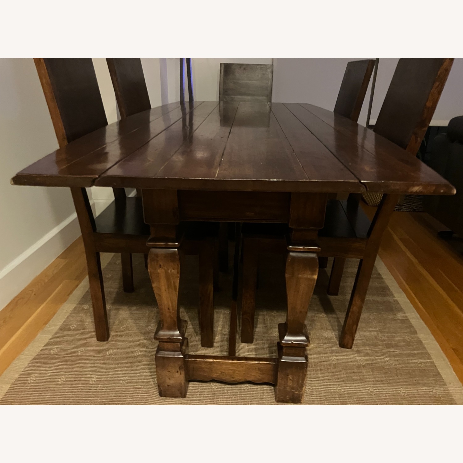 Vintage/Antique Dark Brown Wood Dining Table - image-5