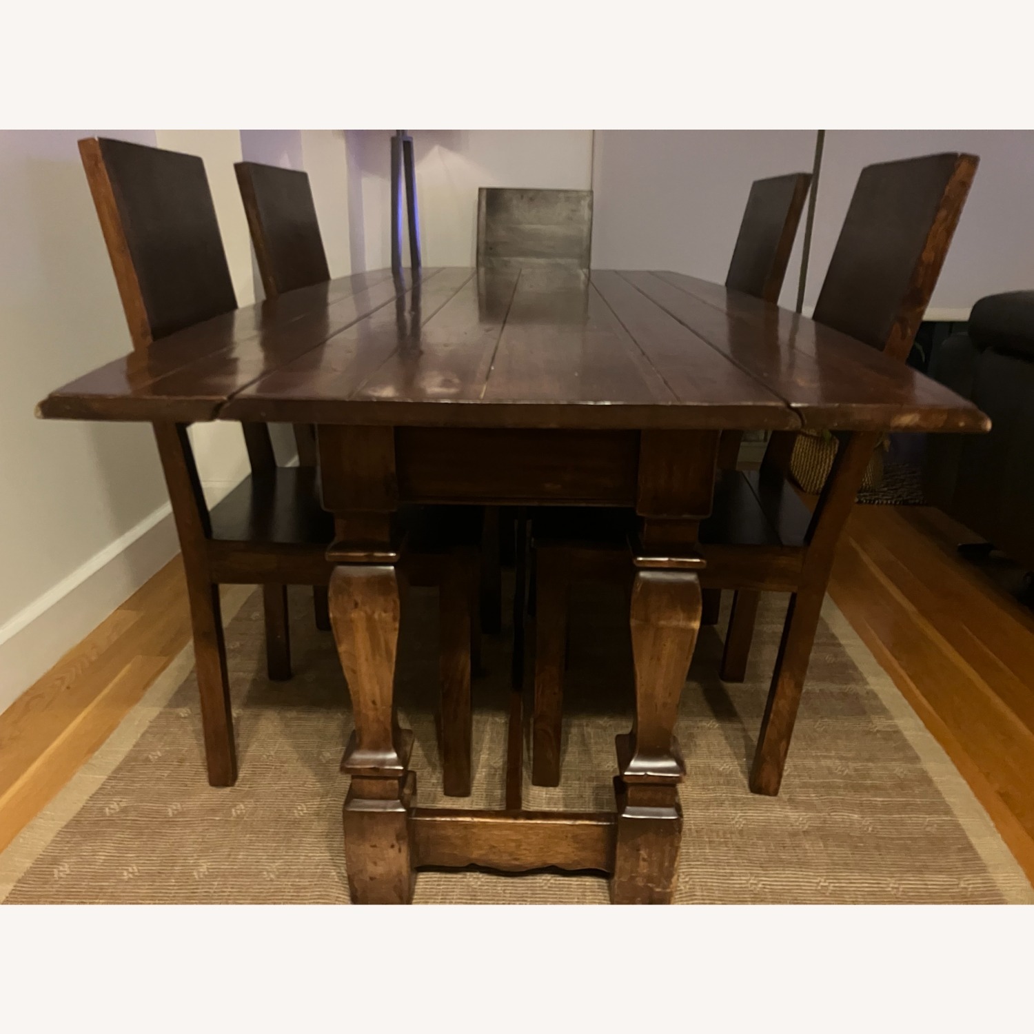 Vintage/Antique Dark Brown Wood Dining Table - image-7