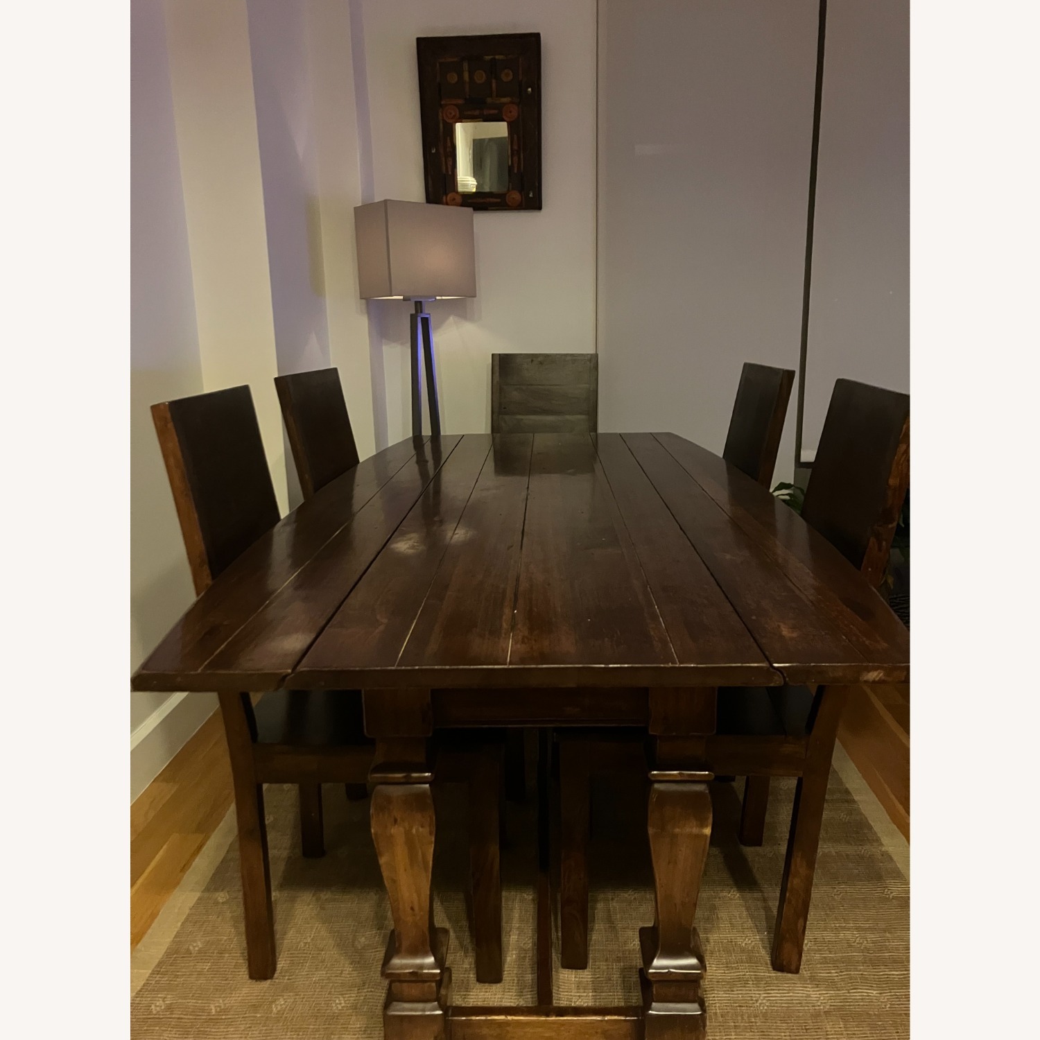 Vintage/Antique Dark Brown Wood Dining Table - image-9