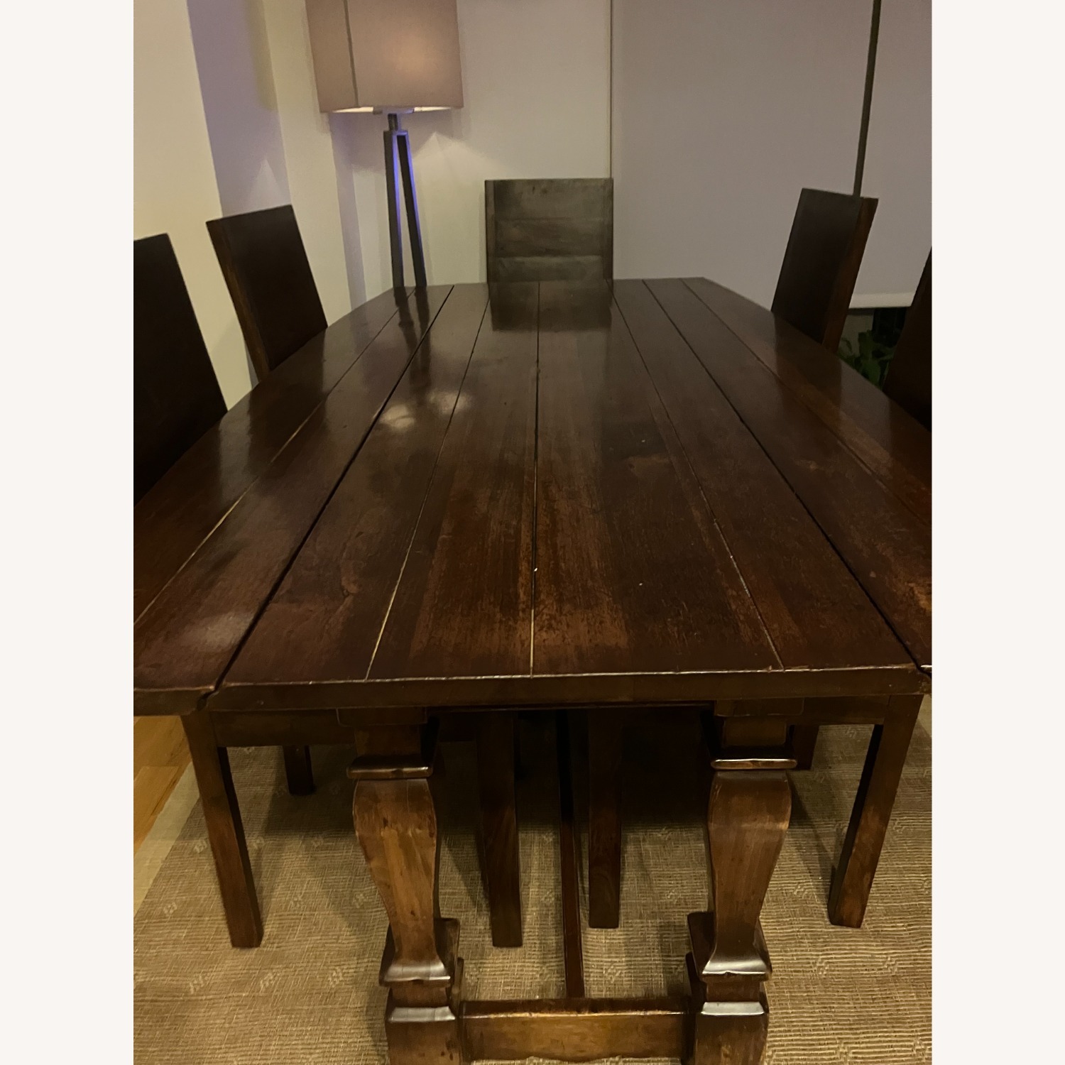Vintage/Antique Dark Brown Wood Dining Table - image-10